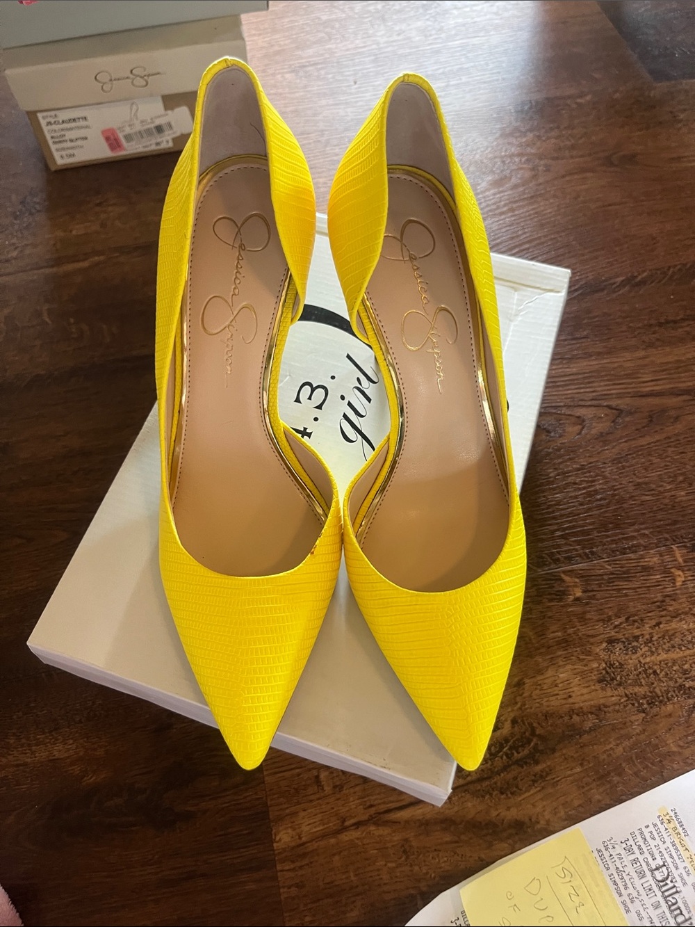 Jessica Simpson Bright Yellow Pointed Toe Stilettos